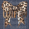 Wifey Leopard Print Bow PNG - Trendy Coquette Aesthetic Design for Bridal Gifts & New Wives