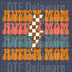 Retro Groovy Autism Mom Lightning Bolt - Checkerboard DTF Print