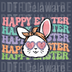Sparkly Glitter Bunny Silhouette DTF - Hip Hop Easter Bunny with Sunglasses Graphic
