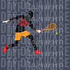 Tennis Typography Player Graphic - Sports Word Art DTF Transfer