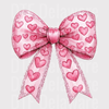 Coquette Pink Bow DTF Transfer - Valentine's Day Heart Pattern Ready to Press