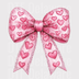 Coquette Pink Bow DTF Transfer - Valentine's Day Heart Pattern Ready to Press