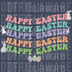 Groovy Wavy Happy Easter DTF Transfer - Retro Pastel Typography with Cute Bunnies