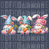 Trio of Easter Bunny Gnomes DTF Transfer - Cute Gnomes with Carrots & Eggs