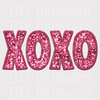 Glitter Style Pink "XOXO" DTF Transfer - Valentine's Day Hugs & Kisses Ready to Press