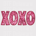 Glitter Style Pink "XOXO" DTF Transfer - Valentine's Day Hugs & Kisses Ready to Press