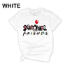 Horror Movie Friends Shirts, Funny Halloween Graphic Tee. Get your custom printed, soft cotton shirt featuring the hilarious horror character design. Available in Whi̇te and many colors/sizes. Perfect for group orders!